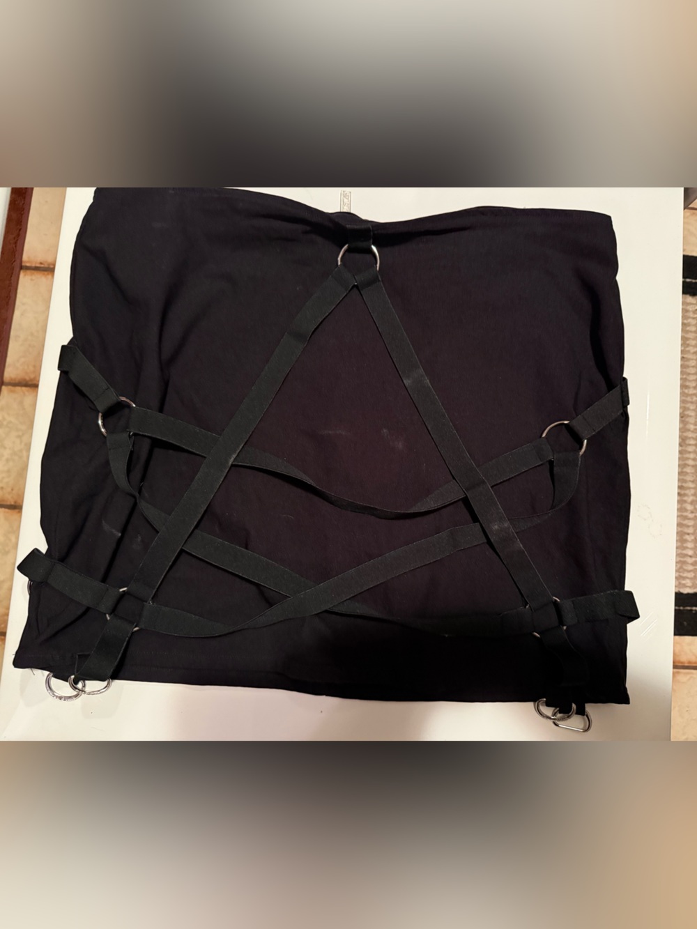 Killstar Black Strapped top with Ring Hardware
